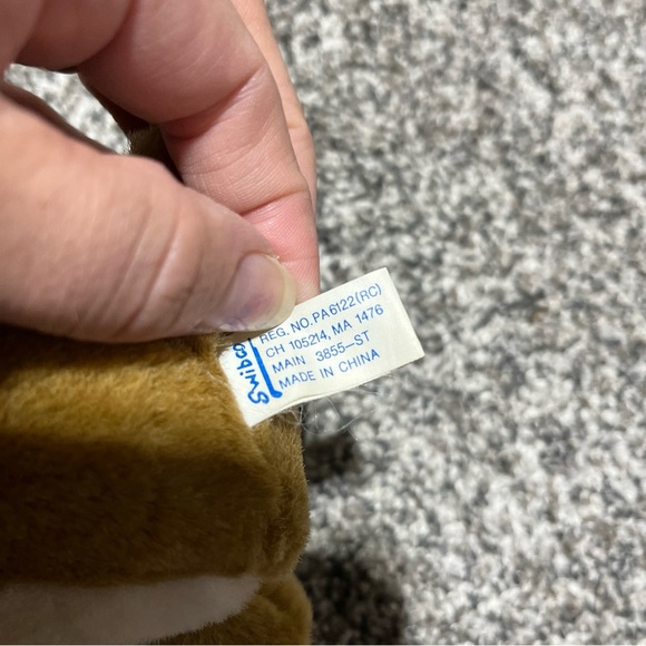 Swibco Puffkins Bosley Bulldog Plush Stuffed Animal Tan White Mini Vintage 4" - Picture 6 of 11